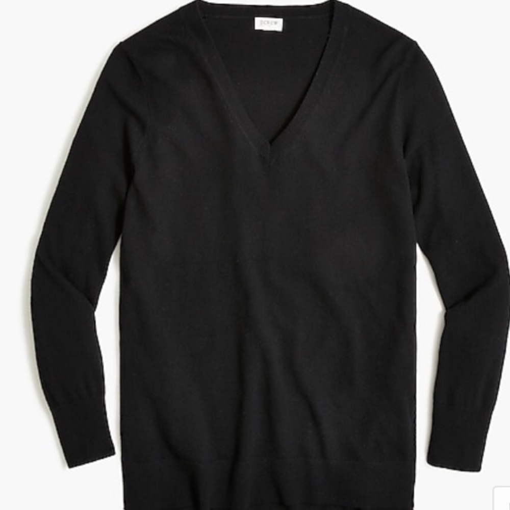 J. Crew Factory Wool-blend V-neck tunic sweater BB086